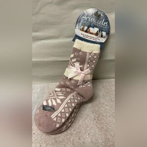 Aromasoles Pink and Cream Cozy Socks